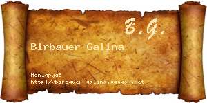 Birbauer Galina névjegykártya